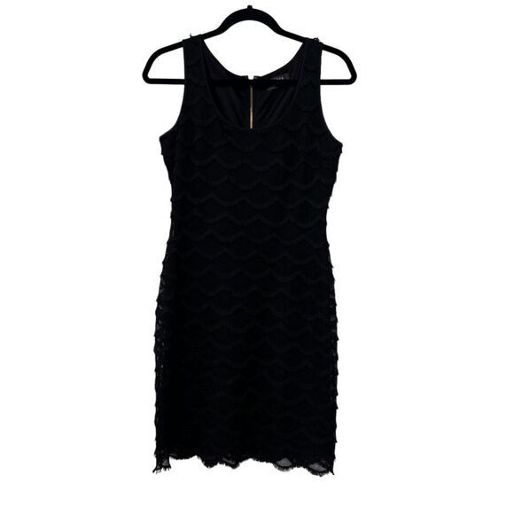 Guess black‎ ruffle scallop edge lace sleeveless womens dress Size: M - Picture 1 of 10
